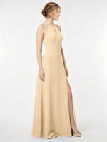 Chiffon Bridesmaid Dress with Halter 