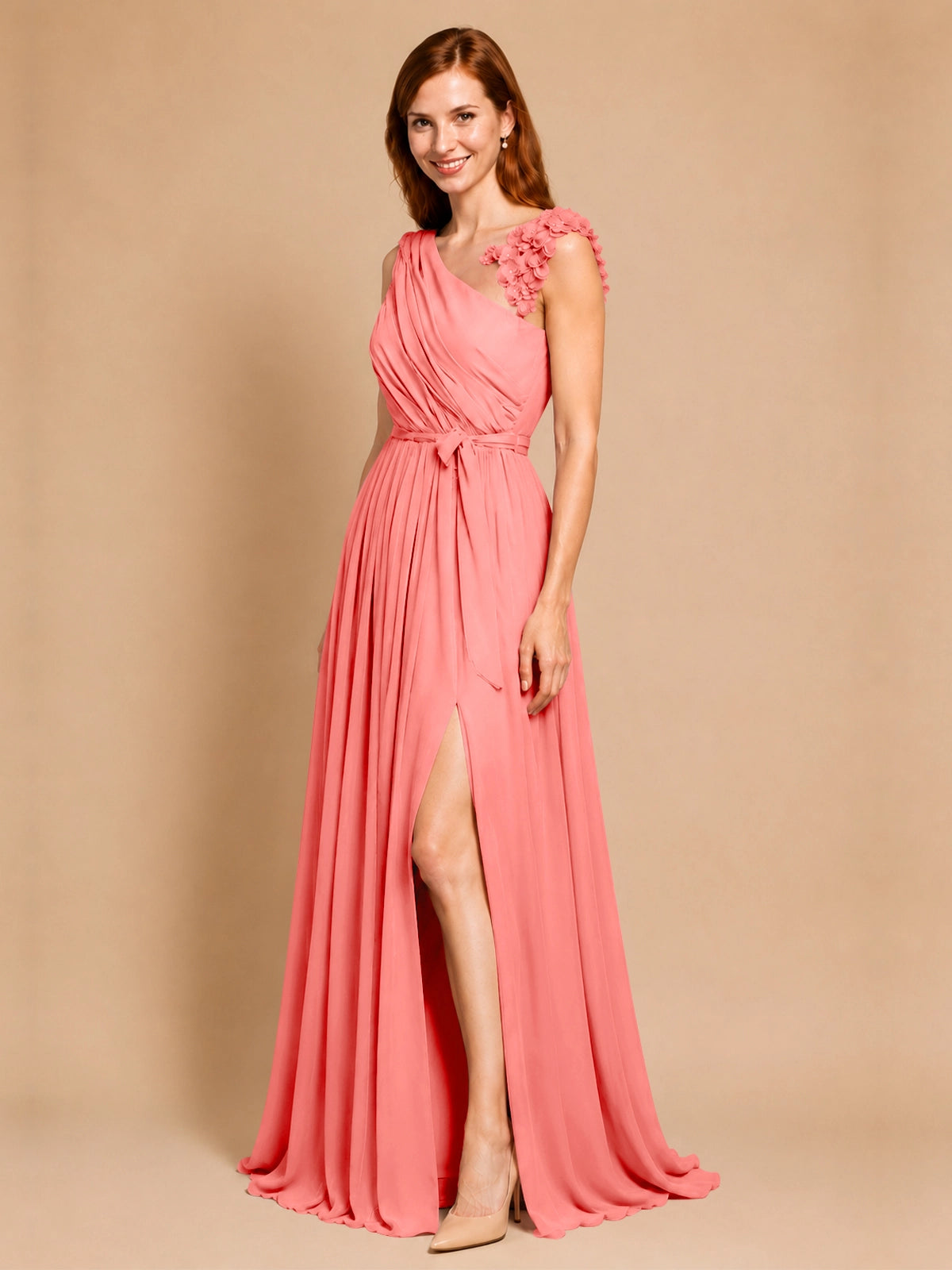 Chiffon Prom Dress with Appliques