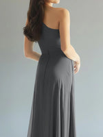 One-Shoulder Bridesmaid Dress with Slit