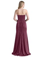 Velvet Prom Dress with Beaded Applique 
