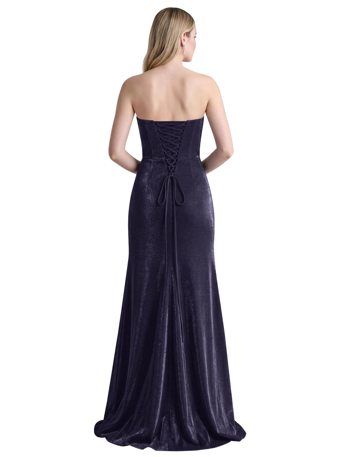 Velvet Prom Dress with Beaded Applique 