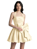 Halter Oversized Bow Mini Dress 
