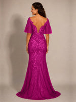 Mermaid Mother of the Bride Dress with V-neck 