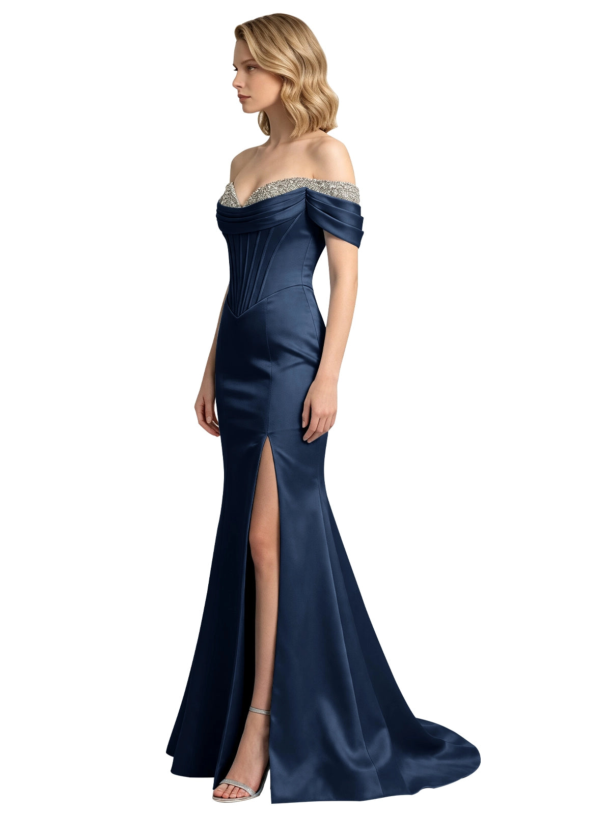 Corset Beaded Trumpet Prom Dress 