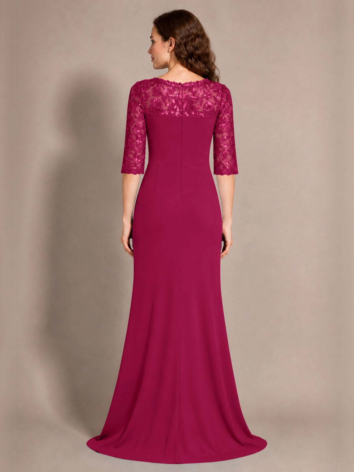 Lace Mother of the Bride Dress with Applique 