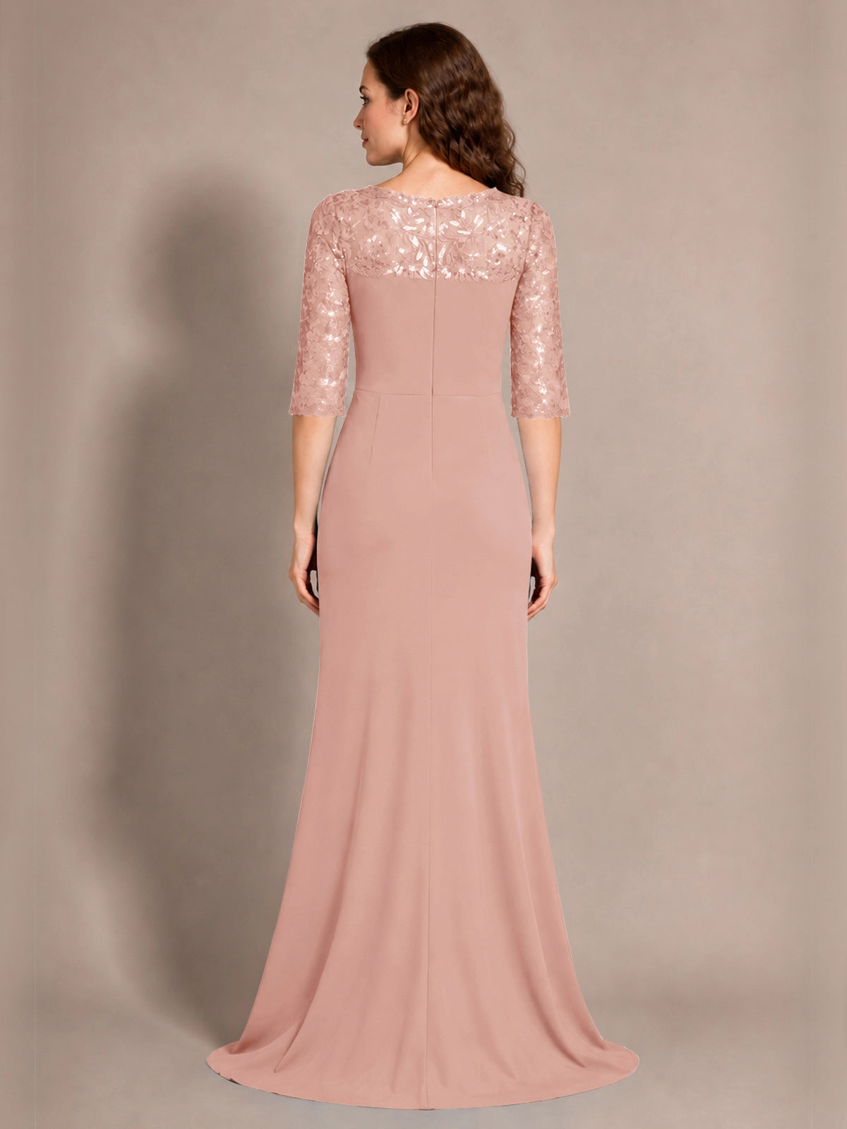 Lace Mother of the Bride Dress with Applique 