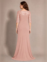 Lace Mother of the Bride Dress with Applique 
