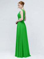 One-Shoulder Side Cut-Out Bridesmaid Dress 