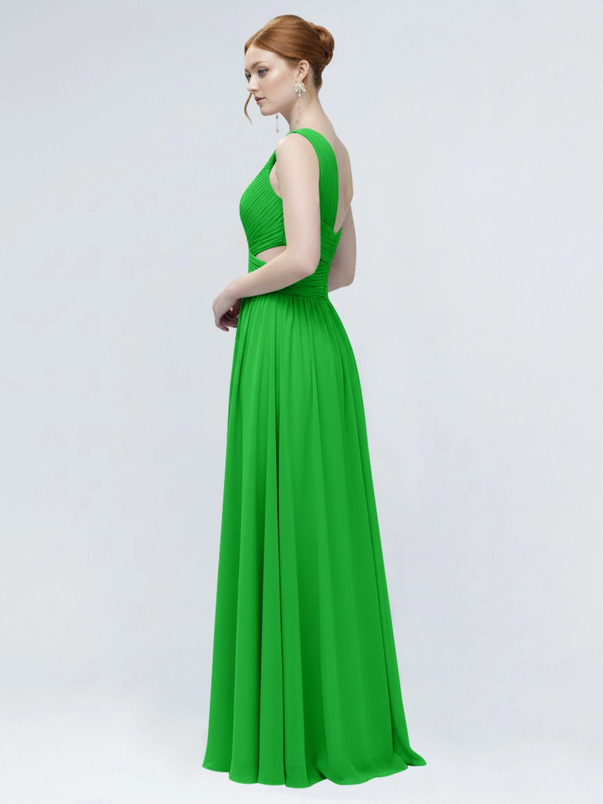 One-Shoulder Side Cut-Out Bridesmaid Dress 