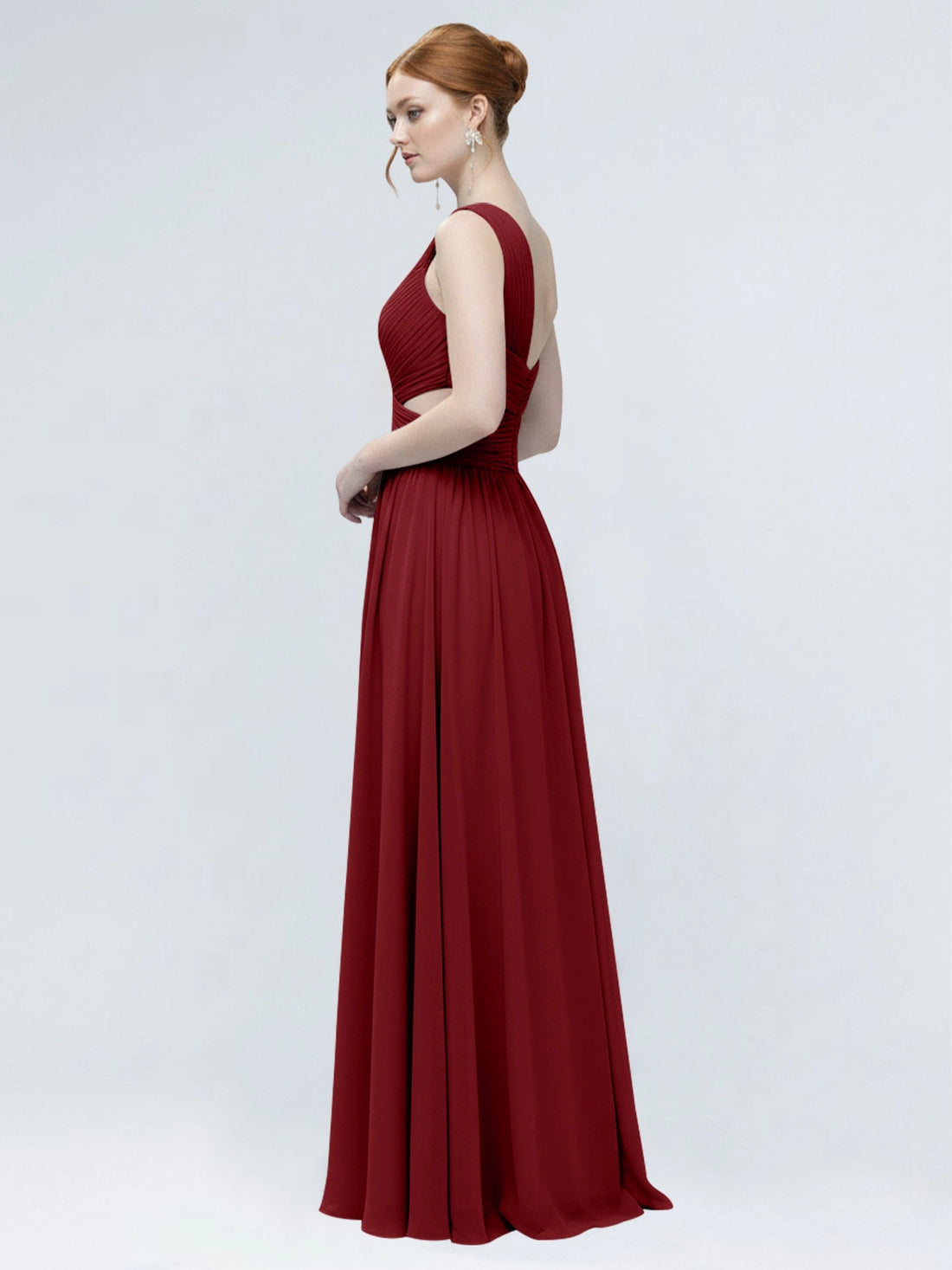 One-Shoulder Side Cut-Out Bridesmaid Dress 