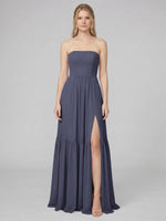 Strapless Bridesmaid Dress with Slit 