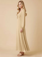 A-line Bridesmaid Dress with Long Sleeves 