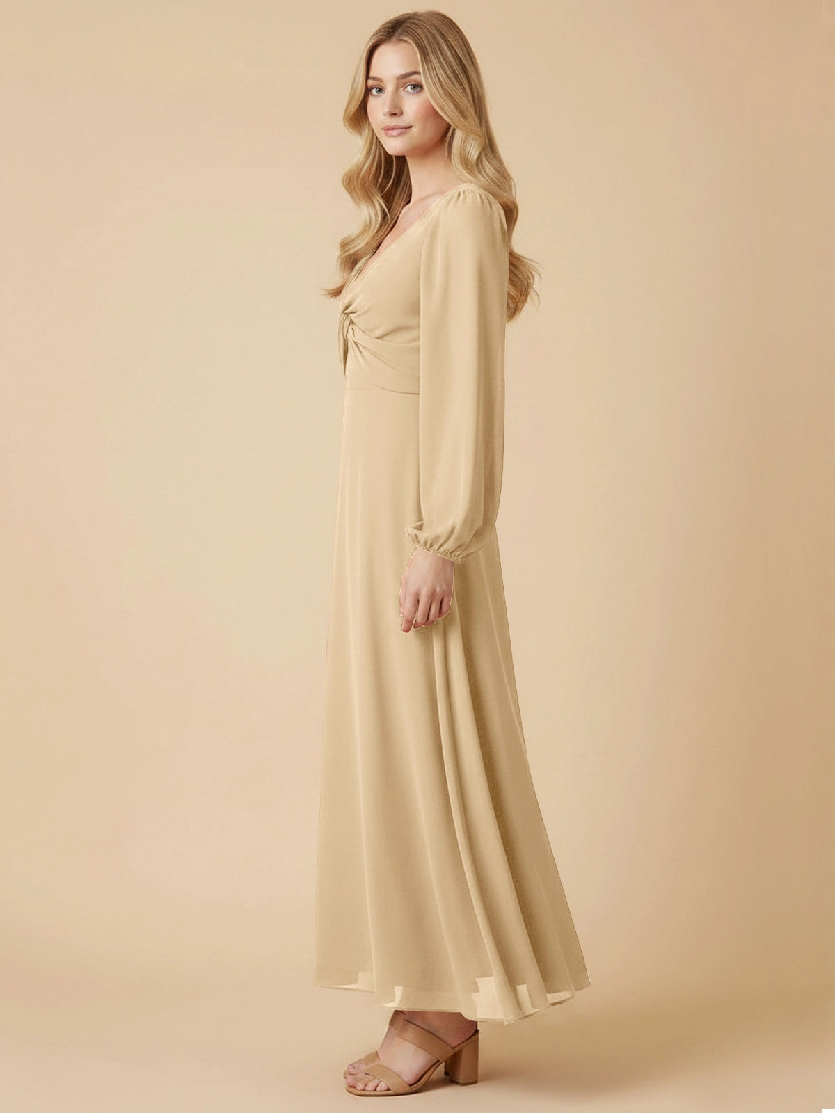 A-line Bridesmaid Dress with Long Sleeves 
