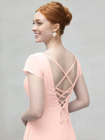 Flowy Ruffle Sheath Bridesmaid Dress 