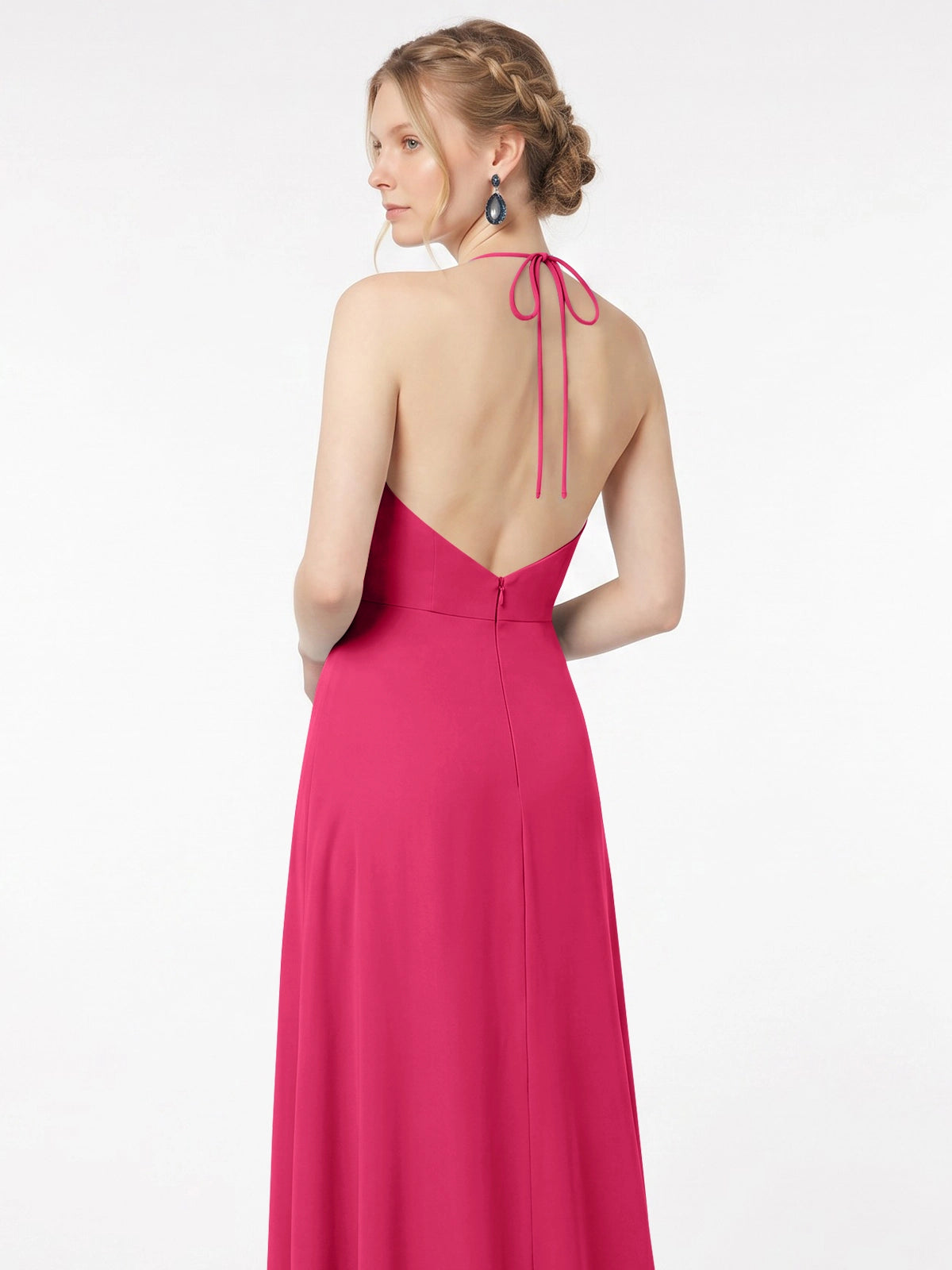 Chiffon Bridesmaid Dress with Halter 