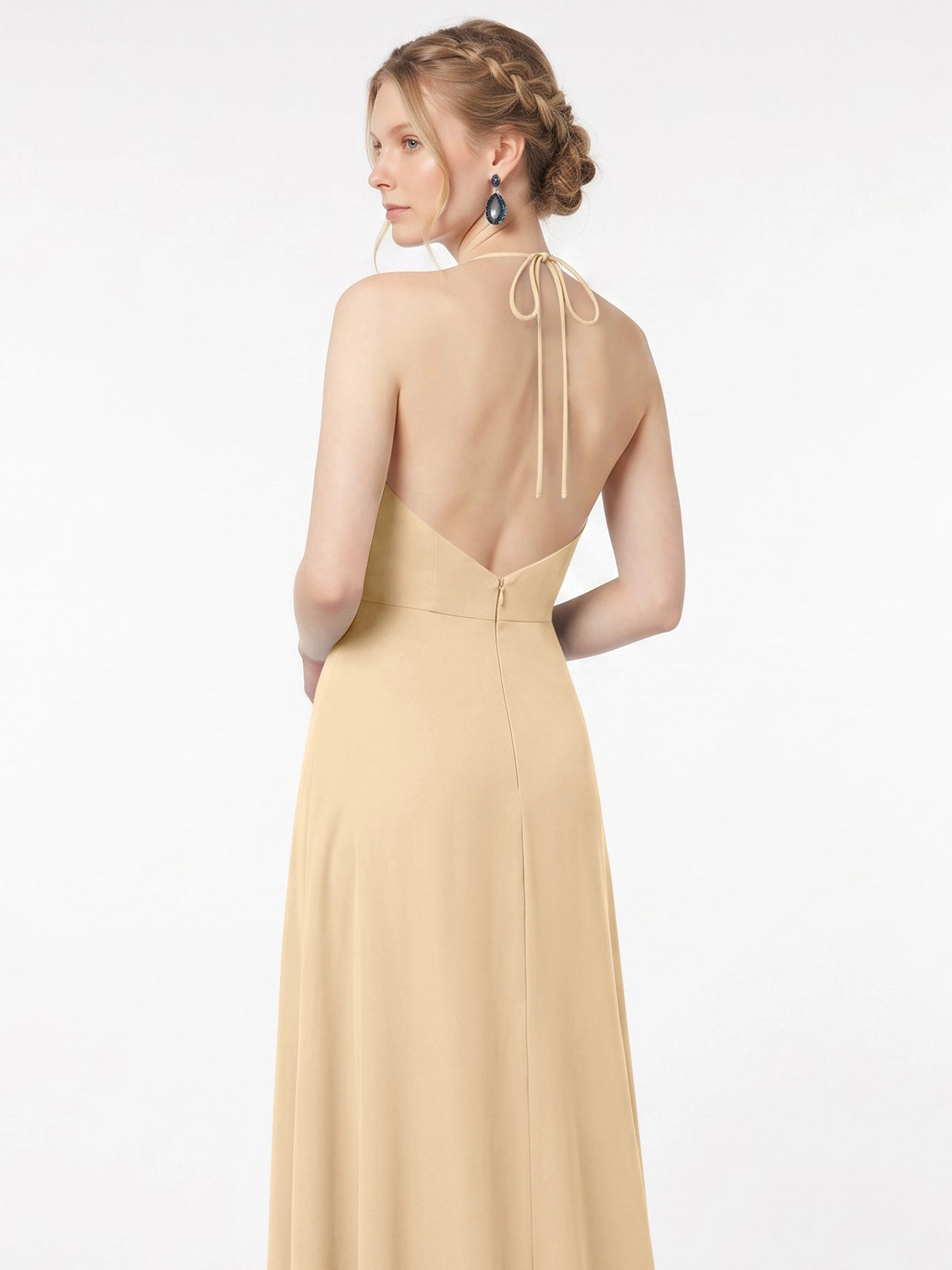 Chiffon Bridesmaid Dress with Halter 
