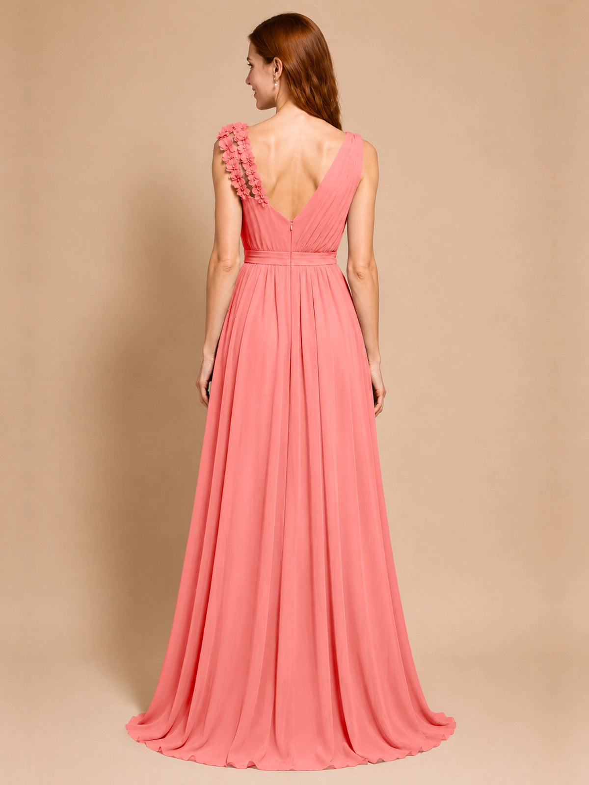 Chiffon Prom Dress with Appliques