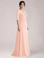 Lace Mother of the Bride Dress with Half Sleeves
