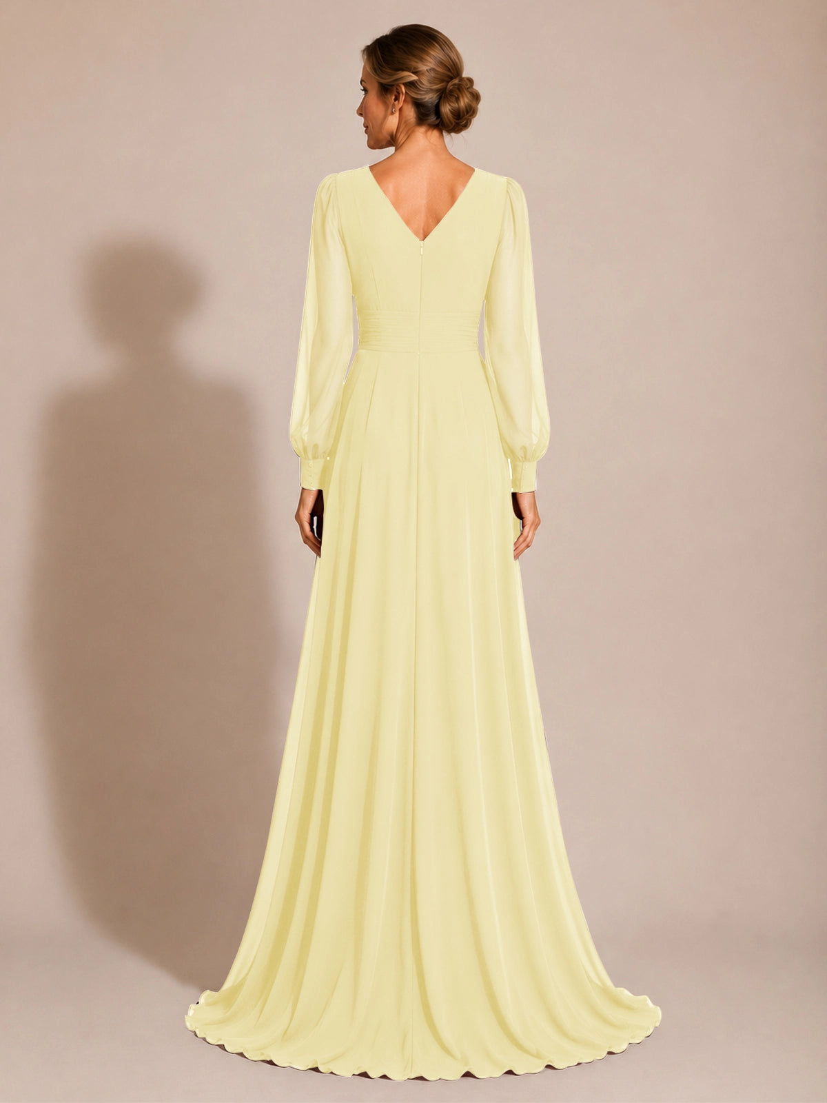 Chiffon Mother of the Bride Dress with Long Sleeves 