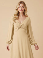 A-line Bridesmaid Dress with Long Sleeves 