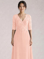 Lace Mother of the Bride Dress with Half Sleeves