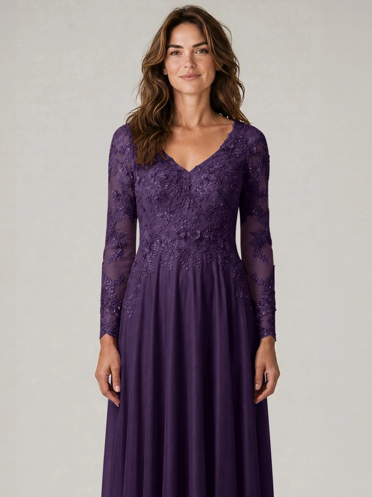 A-line Mother of the Bride Dress with Appliques