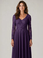 A-line Mother of the Bride Dress with Appliques