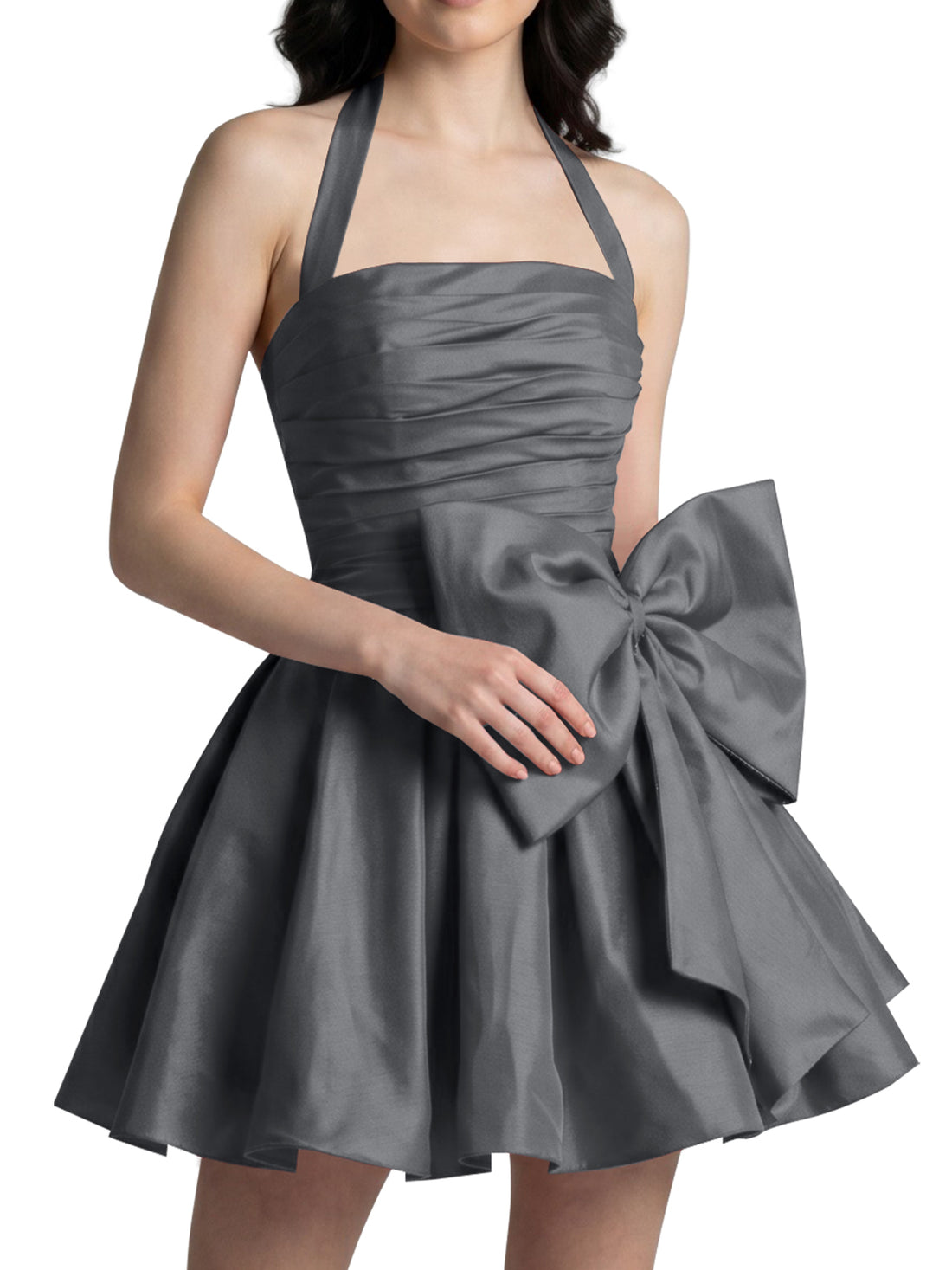 Halter Oversized Bow Mini Dress 