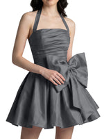Halter Oversized Bow Mini Dress 