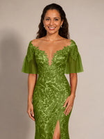 Mermaid Mother of the Bride Dress with V-neck 