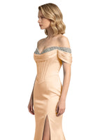 Corset Beaded Trumpet Prom Dress 