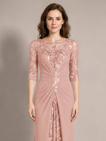 Lace Mother of the Bride Dress with Applique 