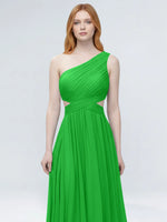 One-Shoulder Side Cut-Out Bridesmaid Dress 