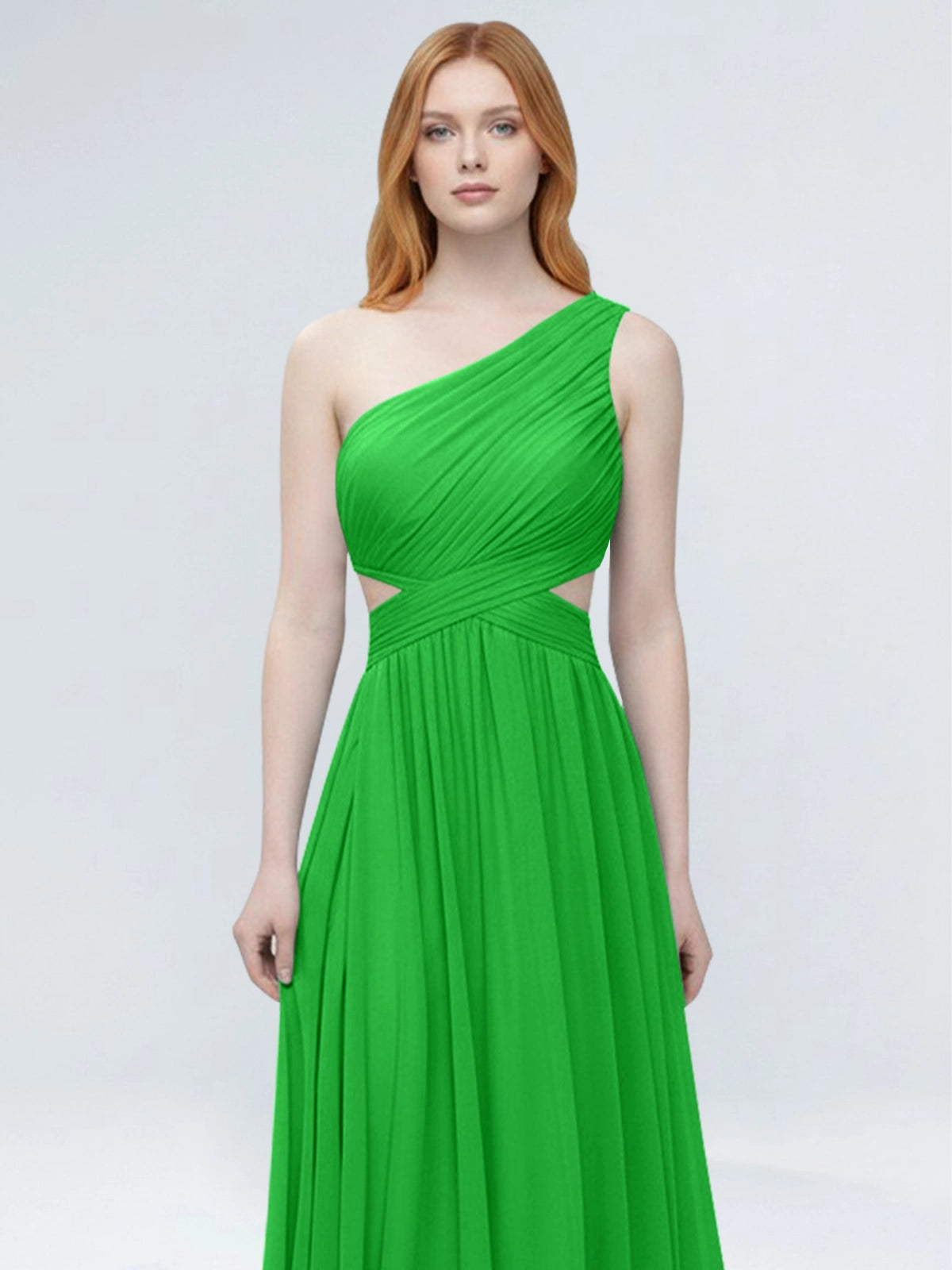 One-Shoulder Side Cut-Out Bridesmaid Dress 