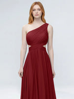 One-Shoulder Side Cut-Out Bridesmaid Dress 