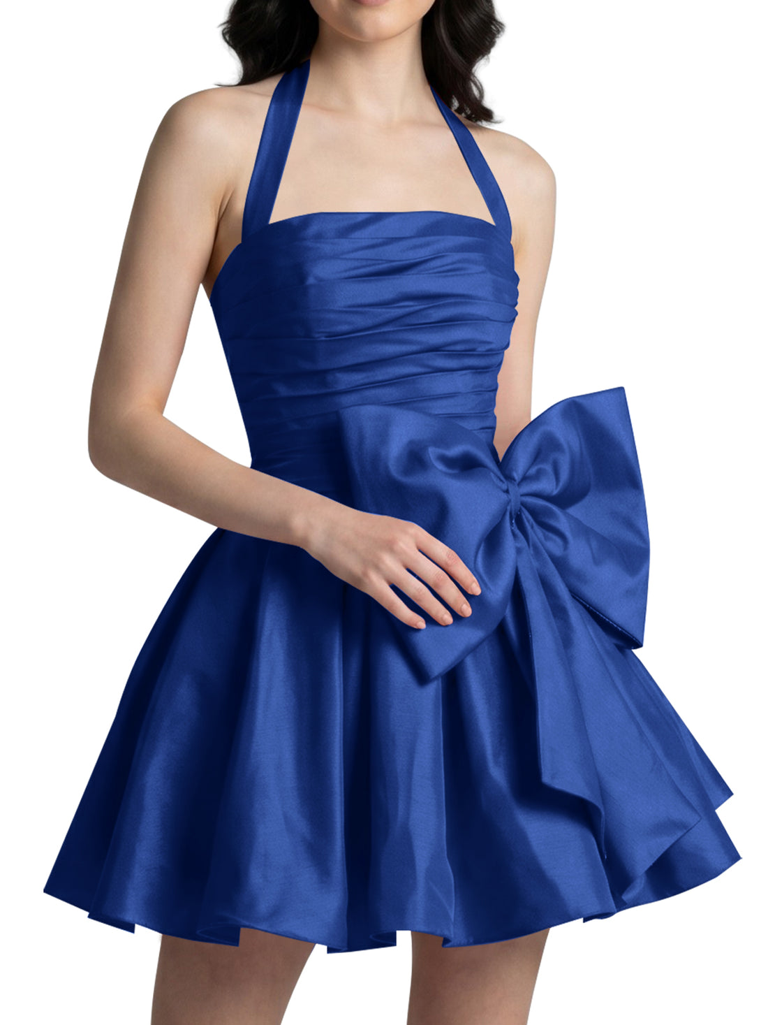 Halter Oversized Bow Mini Dress 