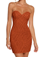 Sparkling Sheath Beading Mini Dress 