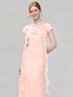 Flowy Ruffle Sheath Bridesmaid Dress 