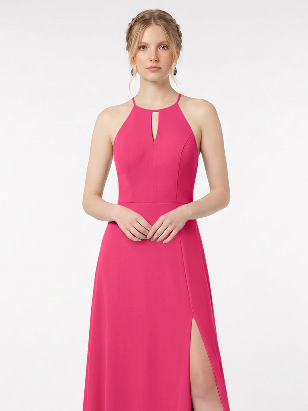 Chiffon Bridesmaid Dress with Halter 