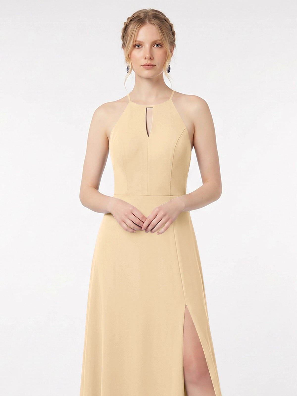 Chiffon Bridesmaid Dress with Halter 
