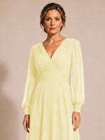 Chiffon Mother of the Bride Dress with Long Sleeves 
