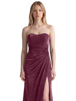 Velvet Prom Dress with Beaded Applique 