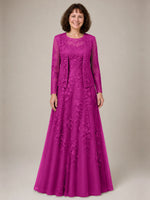 A-line Mother of the Bride Dress with Lace 