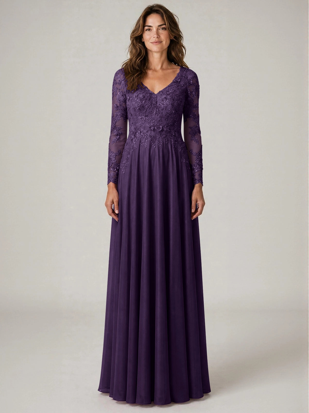 A-line Mother of the Bride Dress with Appliques