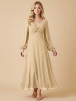 A-line Bridesmaid Dress with Long Sleeves 