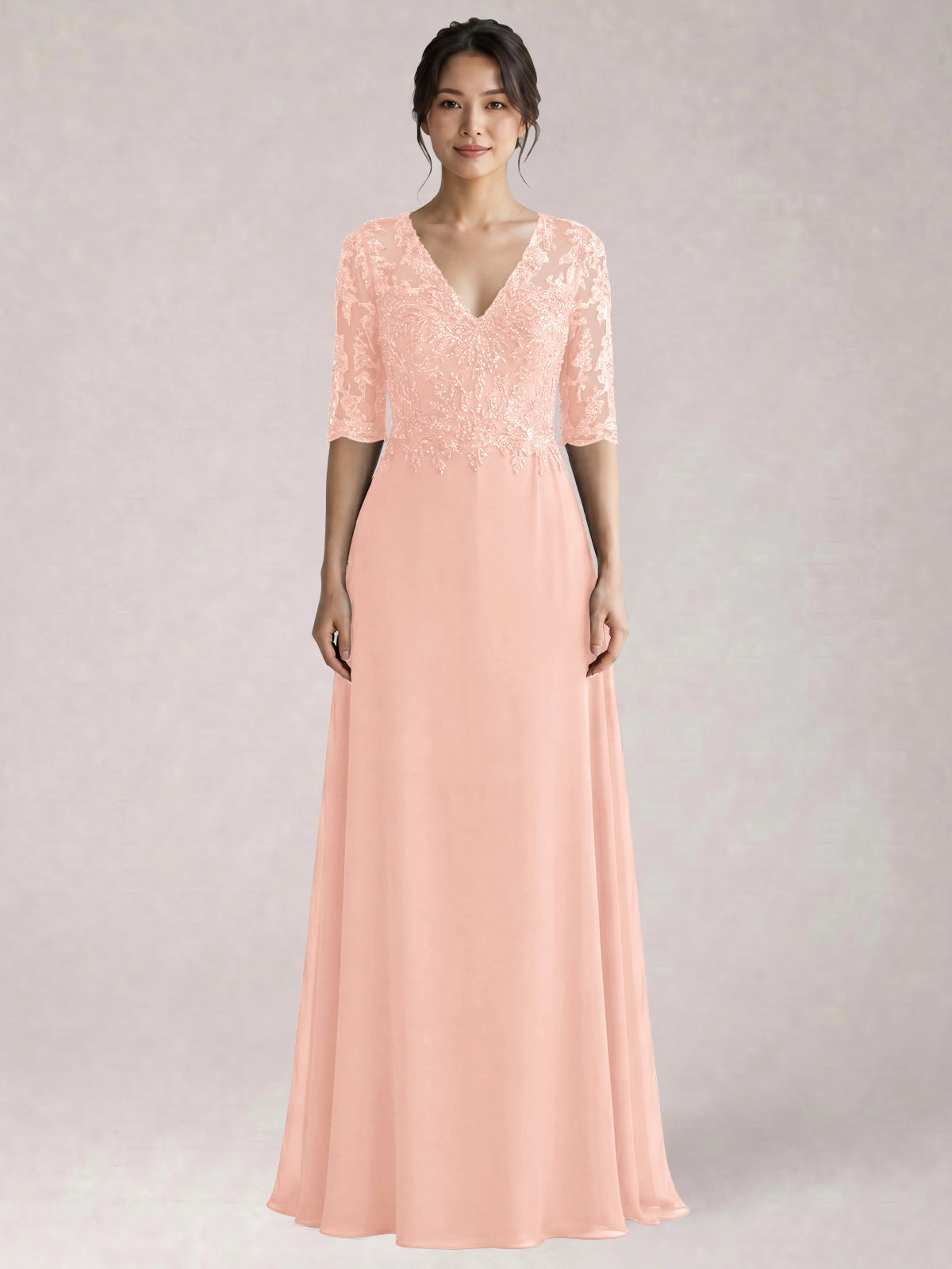 Lace Mother of the Bride Dress with Half Sleeves