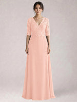 Lace Mother of the Bride Dress with Half Sleeves