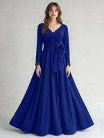 Stretch Satin Mother of the Bride Dress with Crystal