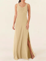Chiffon Bridesmaid Dress with Slit 