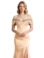 Corset Beaded Trumpet Prom Dress 